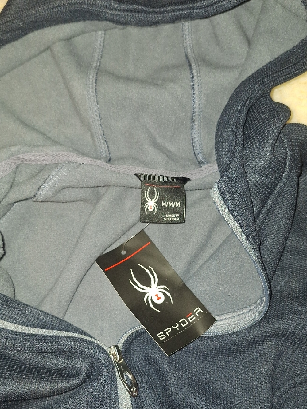 Spyder Navy and Gray Hooded Full-Zip Jacket - Picture 7 of 14